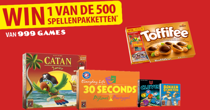 Toffifee x 999 Games: Win 1 van de 500 spellenpakketten! Samen genieten, samen spelen!
