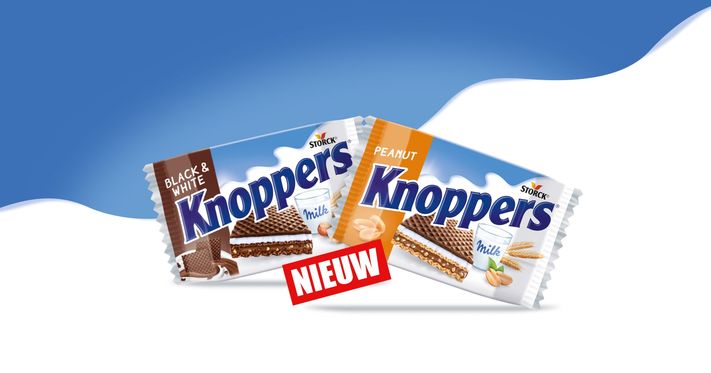 Knoppers: tijd voor versterking! Crunch it, love it, taste it.